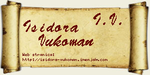 Isidora Vukoman vizit kartica